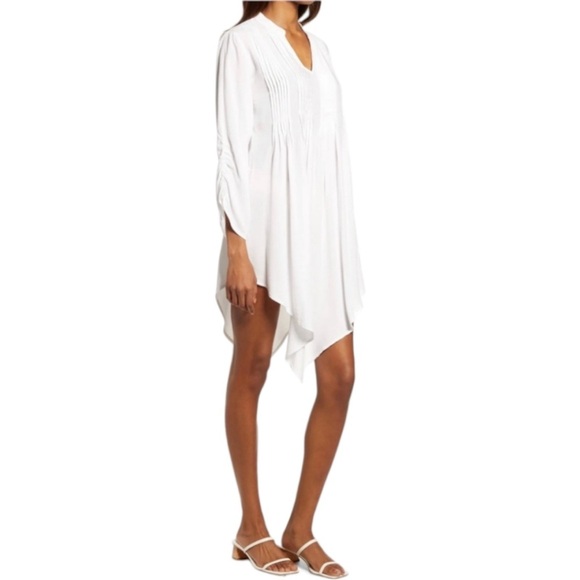 AREA STARS Rina Loose-Fit Asymmetric-Hem White Dress Size Small NEW - Picture 2 of 12